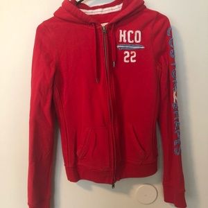 red hollister jacket